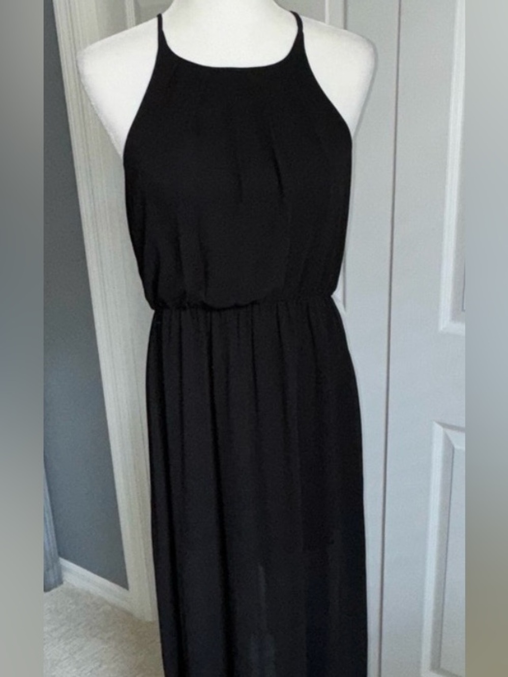 Black Sleeveless Maxi Dress - Blue Rain Brand - Sheer Bottom